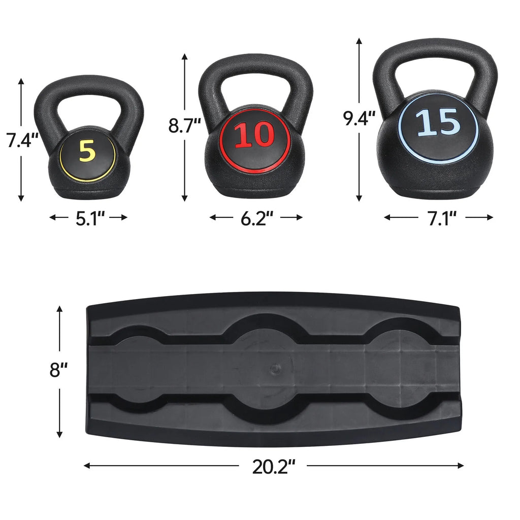 Kettlebell Set with Storage Rack 